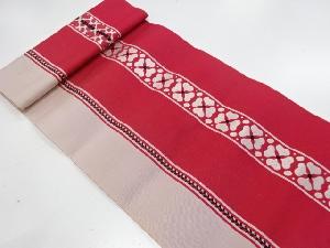 アンティーク　縞に花模様織出し八寸帯地反物